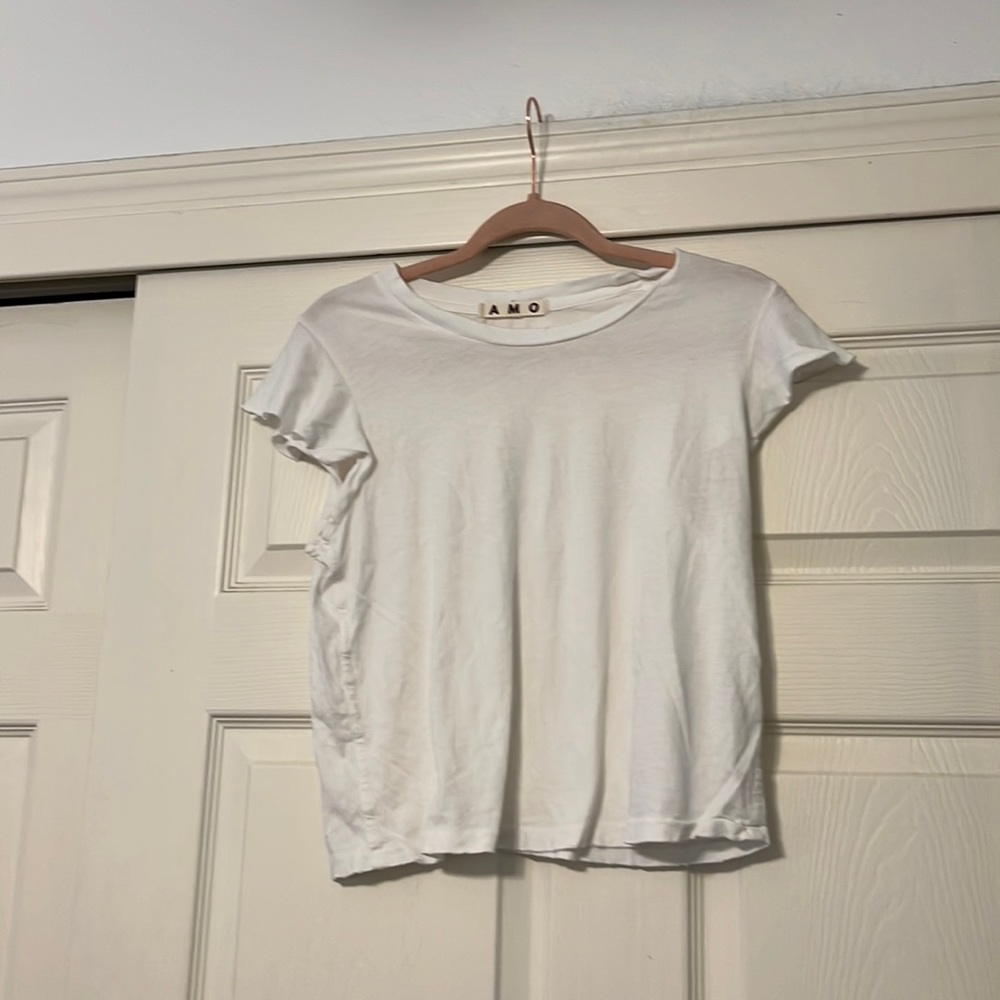AMO White Short Sleeve Tee